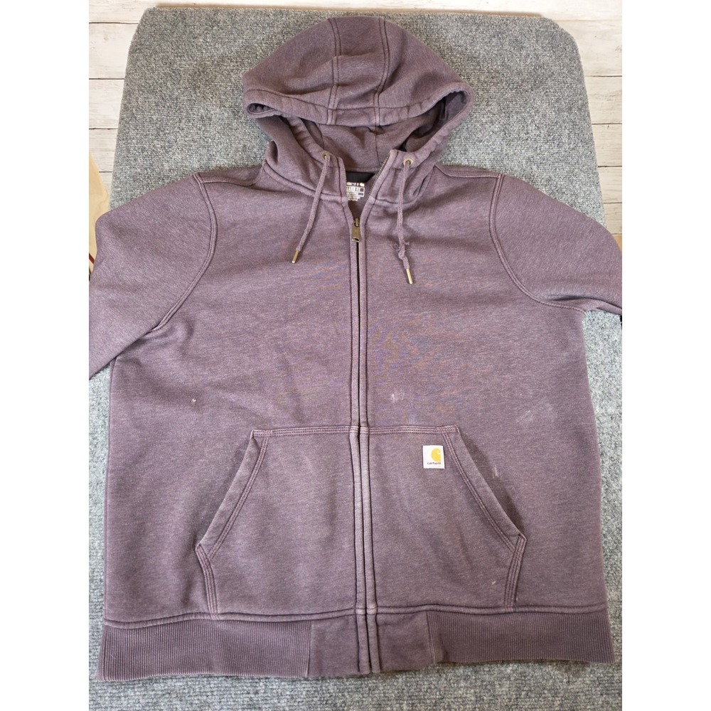 Carhartt Womens Relaxed Fit Full Zip Hoodie XL 16-18 Purple TS0122-W Fall 2022